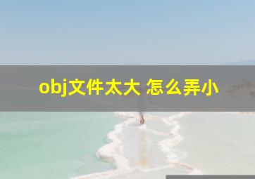 obj文件太大 怎么弄小